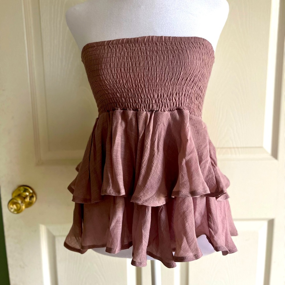 Nude strapless top sz Small